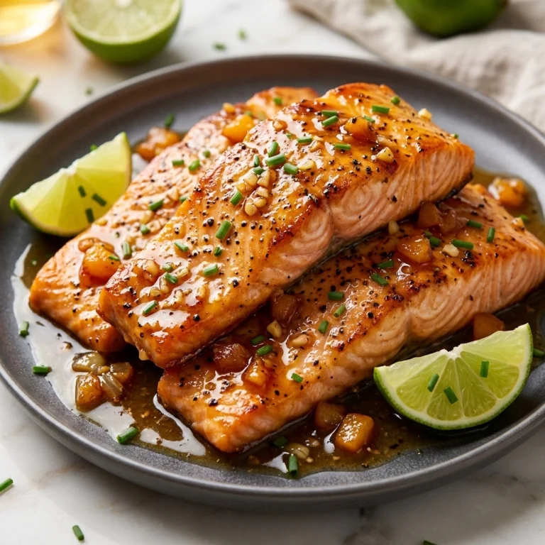 Bourbon Peach Roasted Salmon: A Sweet and Savory Masterpiece | Easy Salmon Dinner