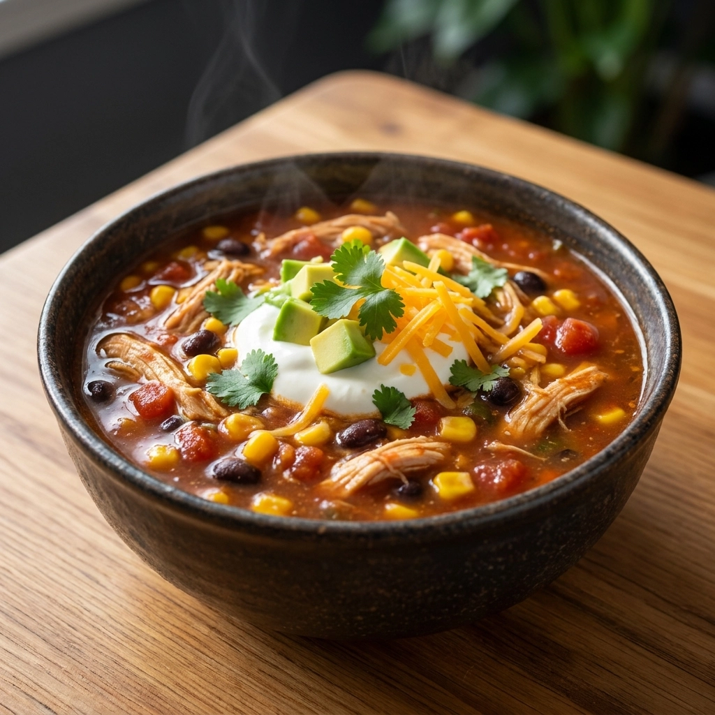 The Lazy Person's Guide to Slow Cooker Chicken Taco Soup | Easy Crockpot Dinner