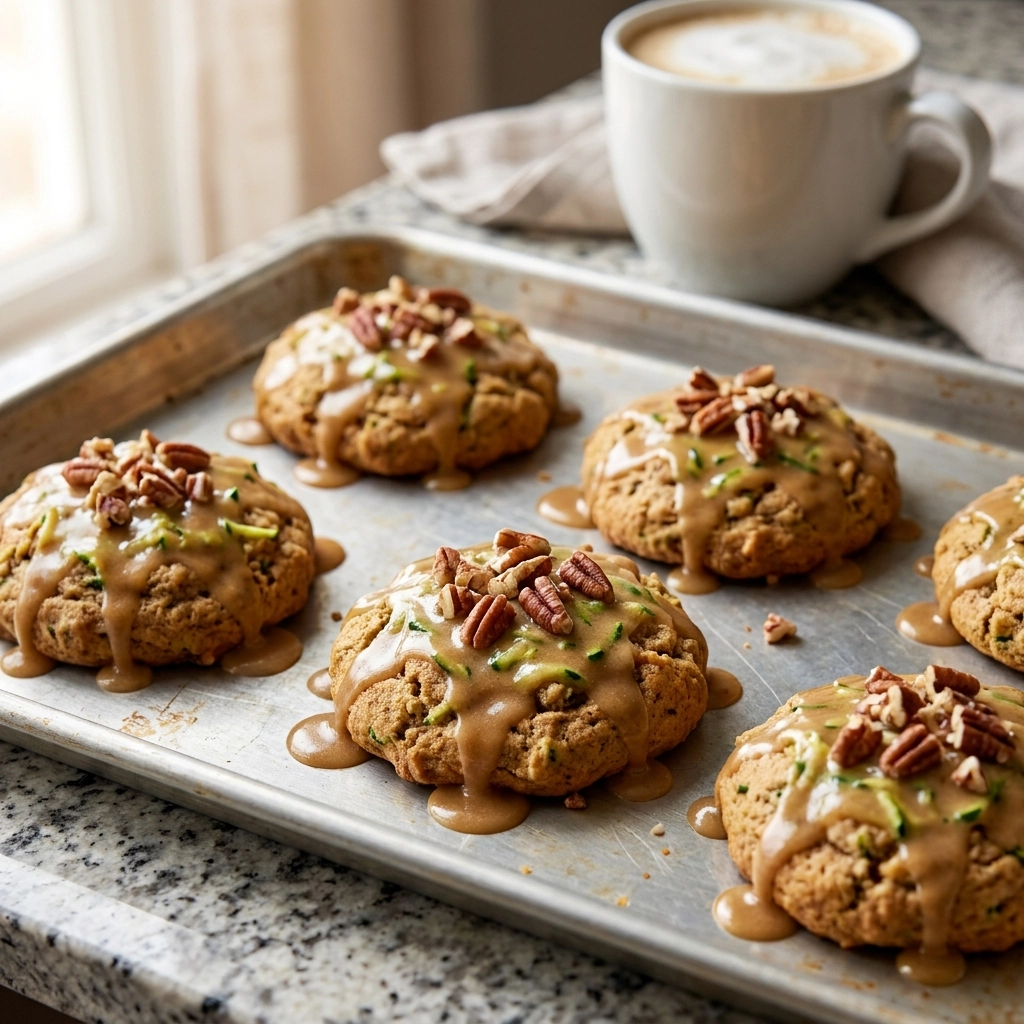 Zucchini Bread Cookies with Brown Butter Glaze Recipe | Easy Summer Dessert
