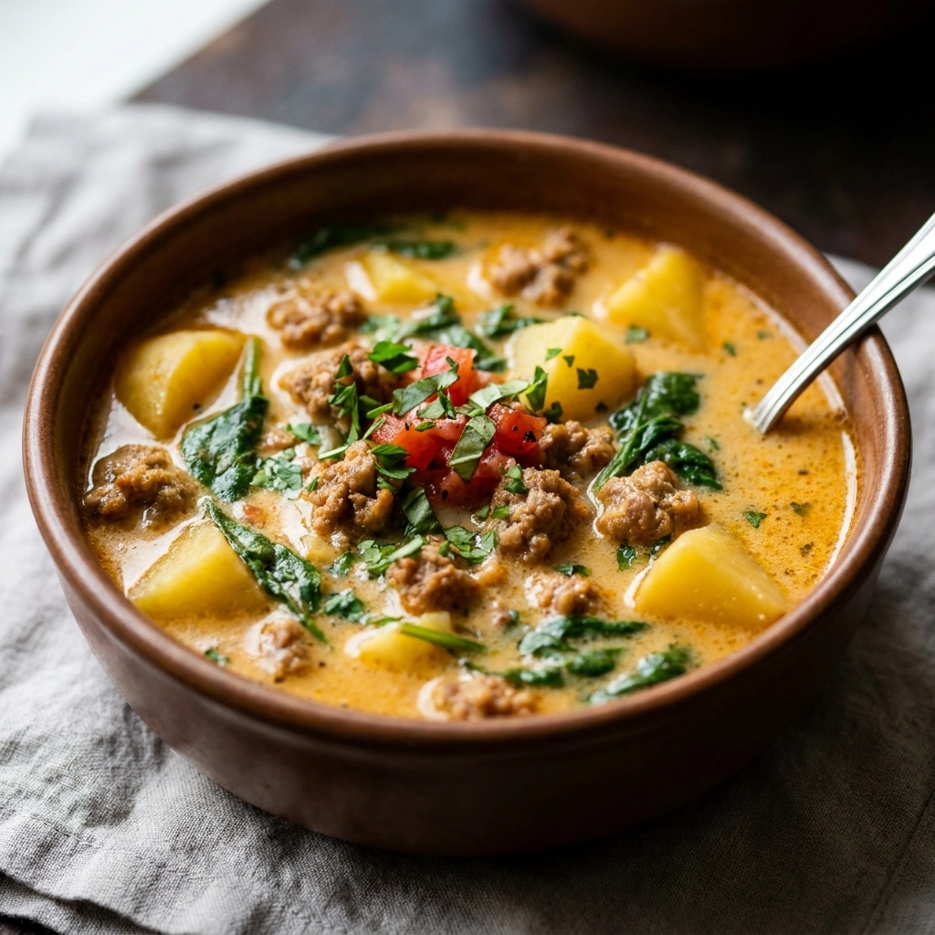Hearty Italian Sausage Potato Soup | Easy Creamy Comfort Food Recipe