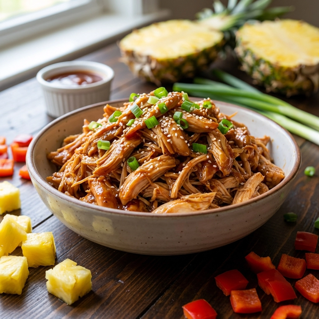 Flavorful Slow Cooker Hawaiian BBQ Chicken Recipe with Easy Pineapple Twist | Easy Crockpot Dinner