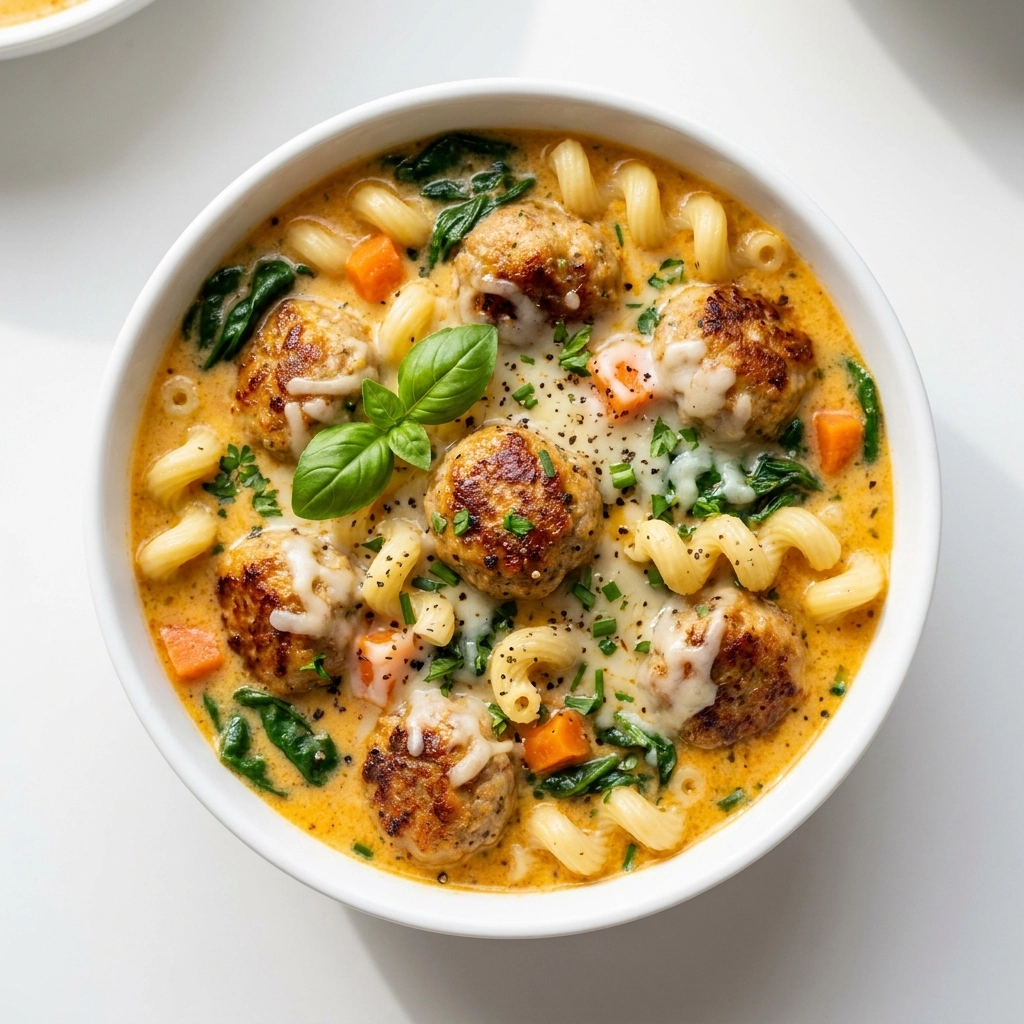 Hearty and Creamy Italian Meatball Soup Recipe | Easy Comfort Food Dinner