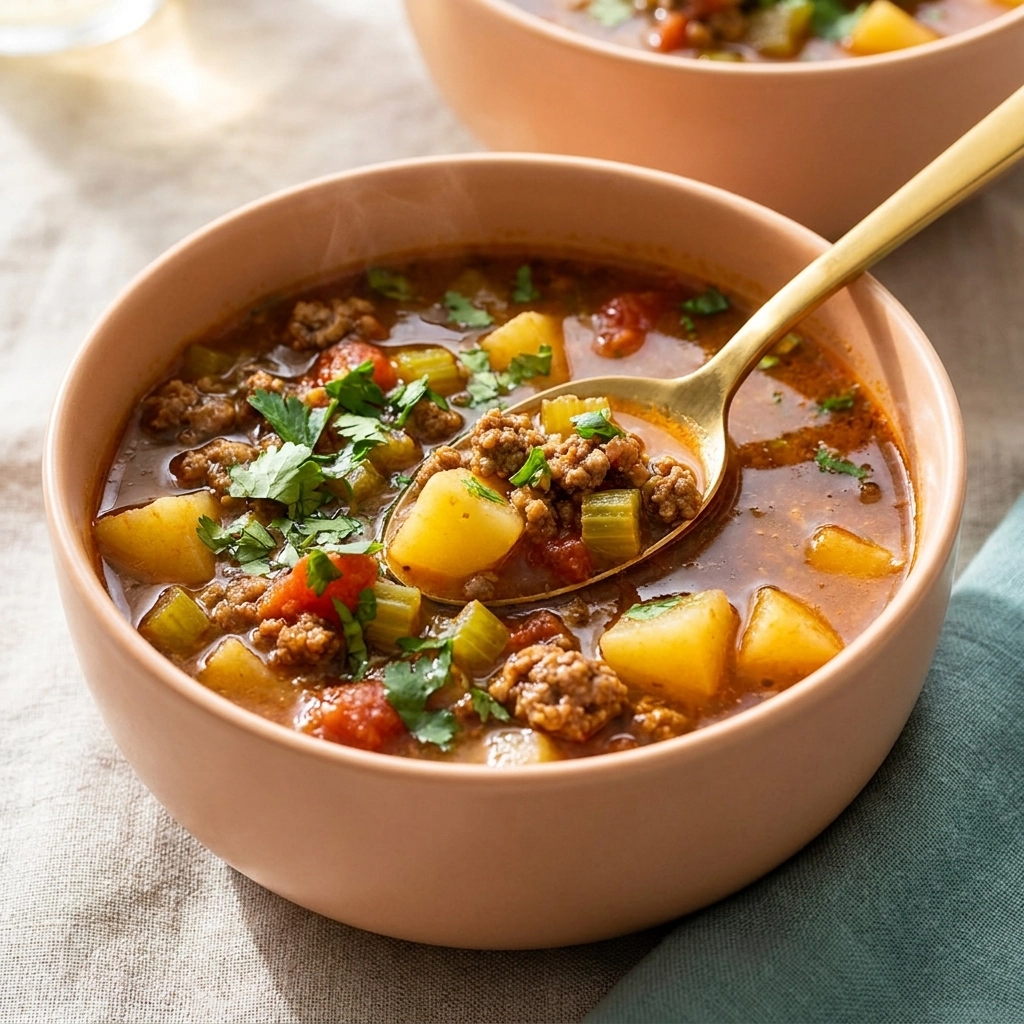 Hearty Mexican Ground Beef Potato Soup | Easy Comfort Food Dinner Ideas