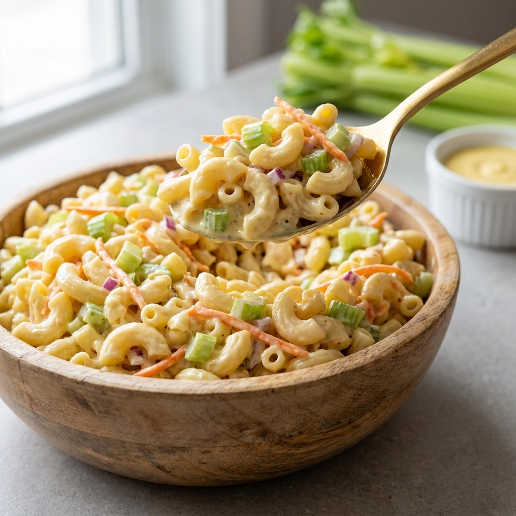 Creamy Gluten Free Macaroni Salad with a Secret Crunch | Best Summer Side Dish