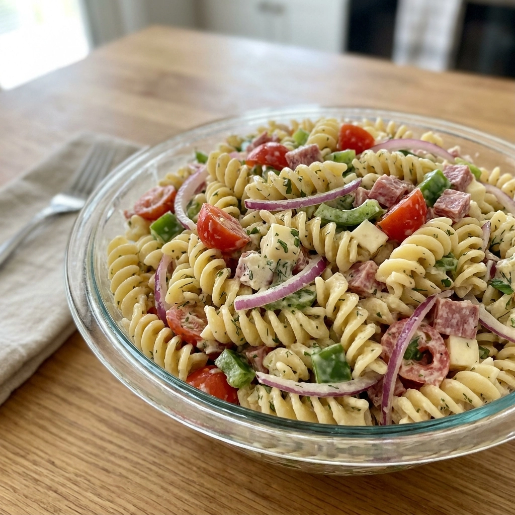 Zesty Italian Grinder Pasta Salad: The Ultimate Crowd-Pleaser | Easy Summer Pasta Salad