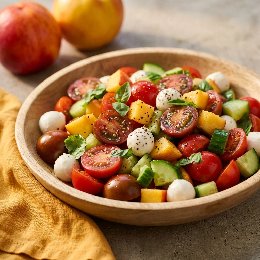Nectarine Caprese Salad: A Sweet and Savory Summer Twist | Fresh Summer Salad Recipe