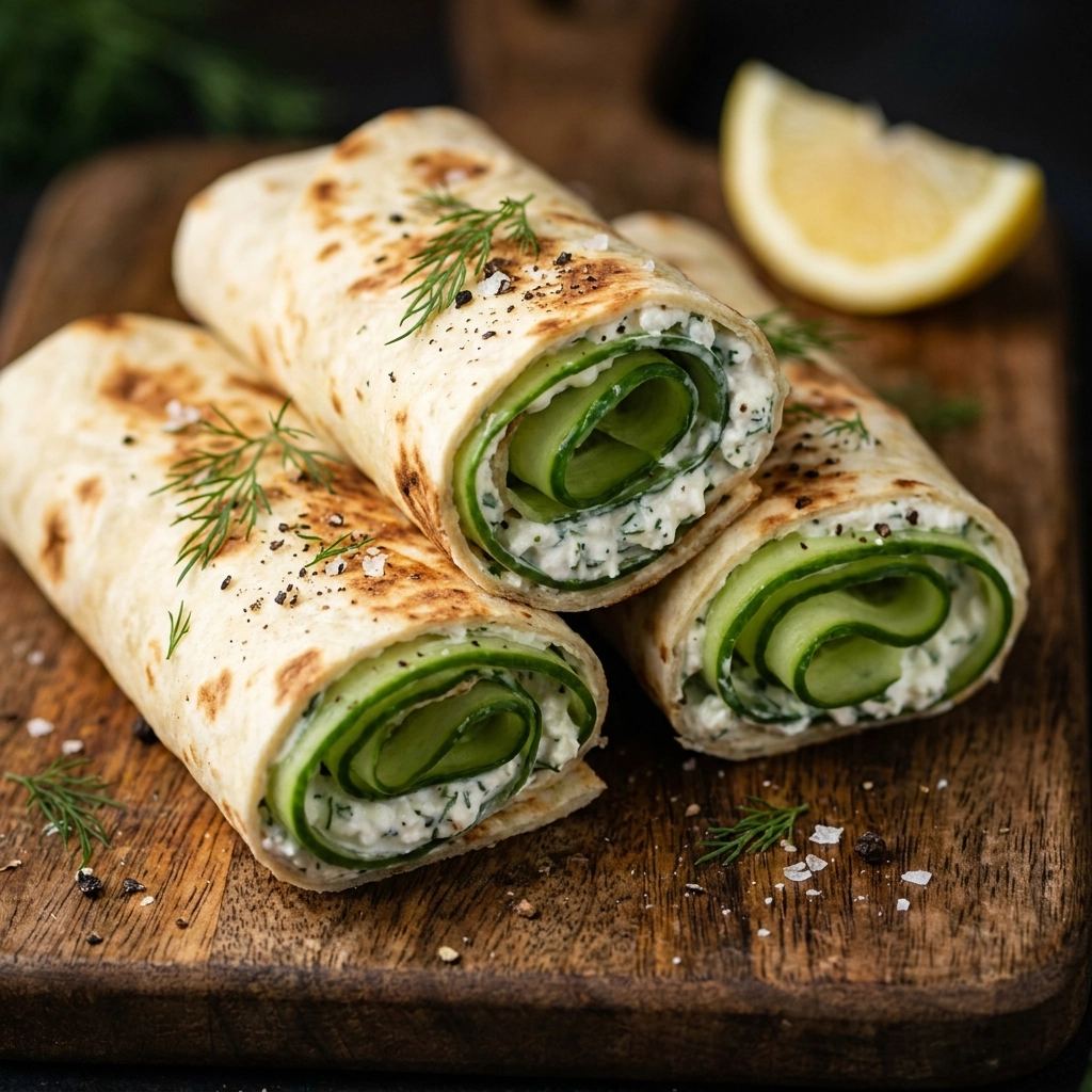 The Refreshing Crunch: Gourmet Cucumber Cottage Cheese Wraps | Healthy Low Carb Snack