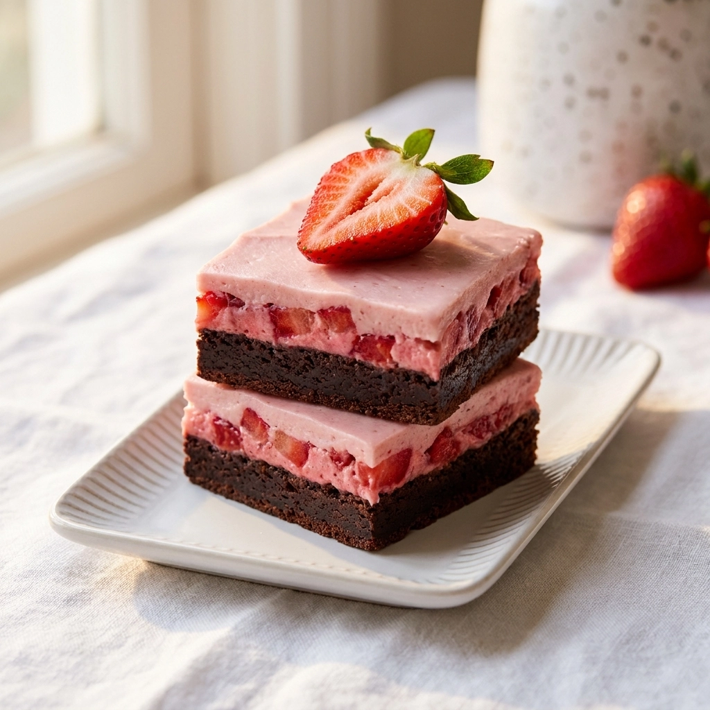 Strawberry Sweetheart Brownies: A Decadent Fusion of Berry and Chocolate | Easy Dessert