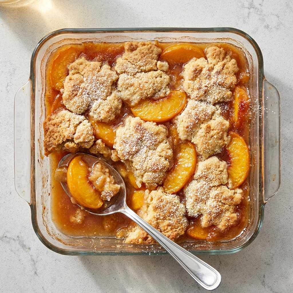 Fresh Peach Cobbler Recipe with Golden Buttery Crust | Easy Summer Dessert Idea