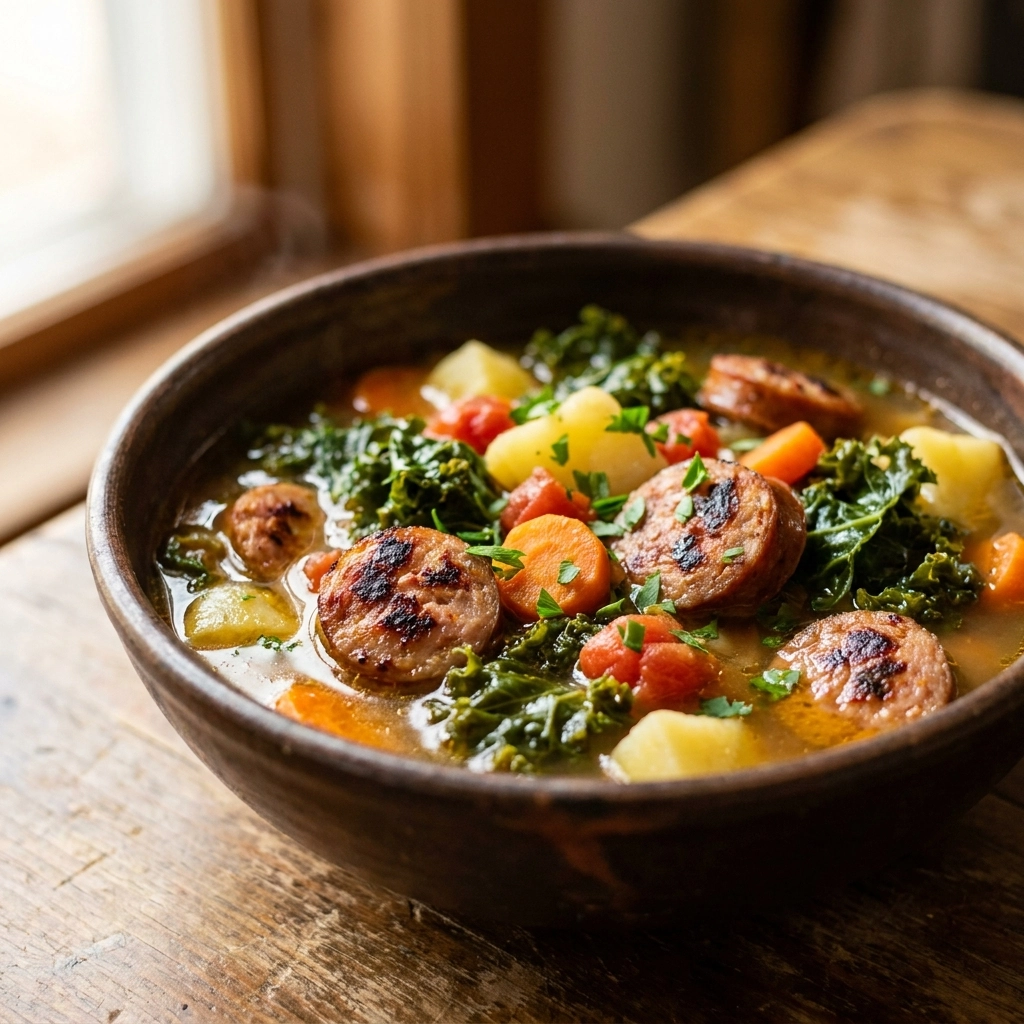 Hearty Sausage Kale Soup: A Cozy One-Pot Wonder | Healthy Winter Soup Recipe