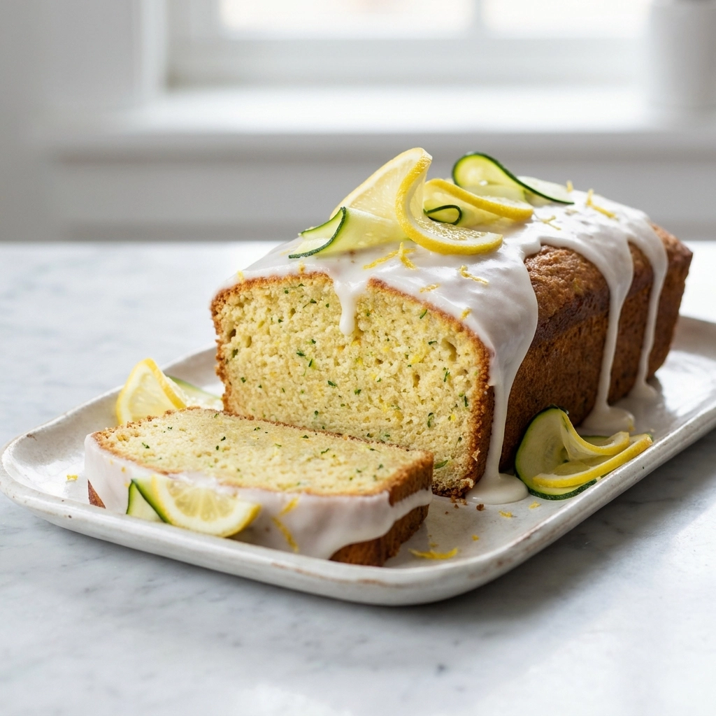 Zesty Lemon Zucchini Cake with a Tart Lemon Glaze | Moist Summer Dessert Recipe