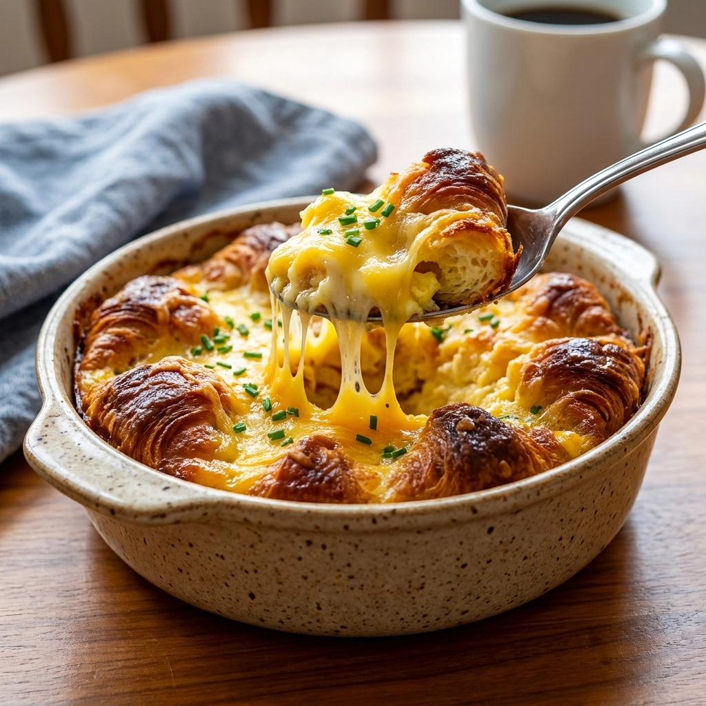 Fluffy Croissant Breakfast Casserole Easy Recipe for Cozy Mornings | Brunch Ideas
