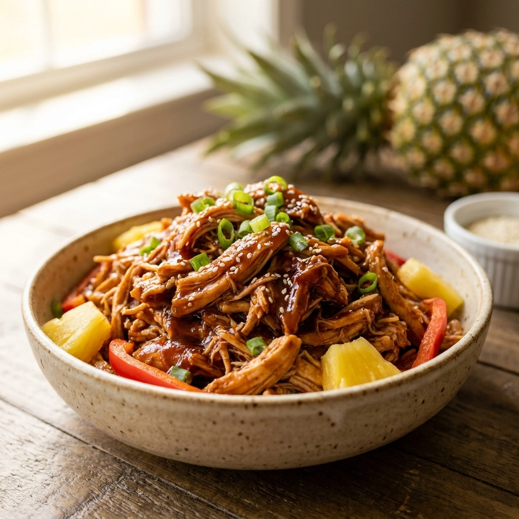 Flavorful Slow Cooker Hawaiian BBQ Chicken Recipe with Easy Pineapple Twist | Easy Crockpot Dinner