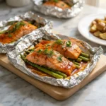 Brown Sugar Garlic Salmon Foil Packets | Easy Healthy Salmon Dinner Idea