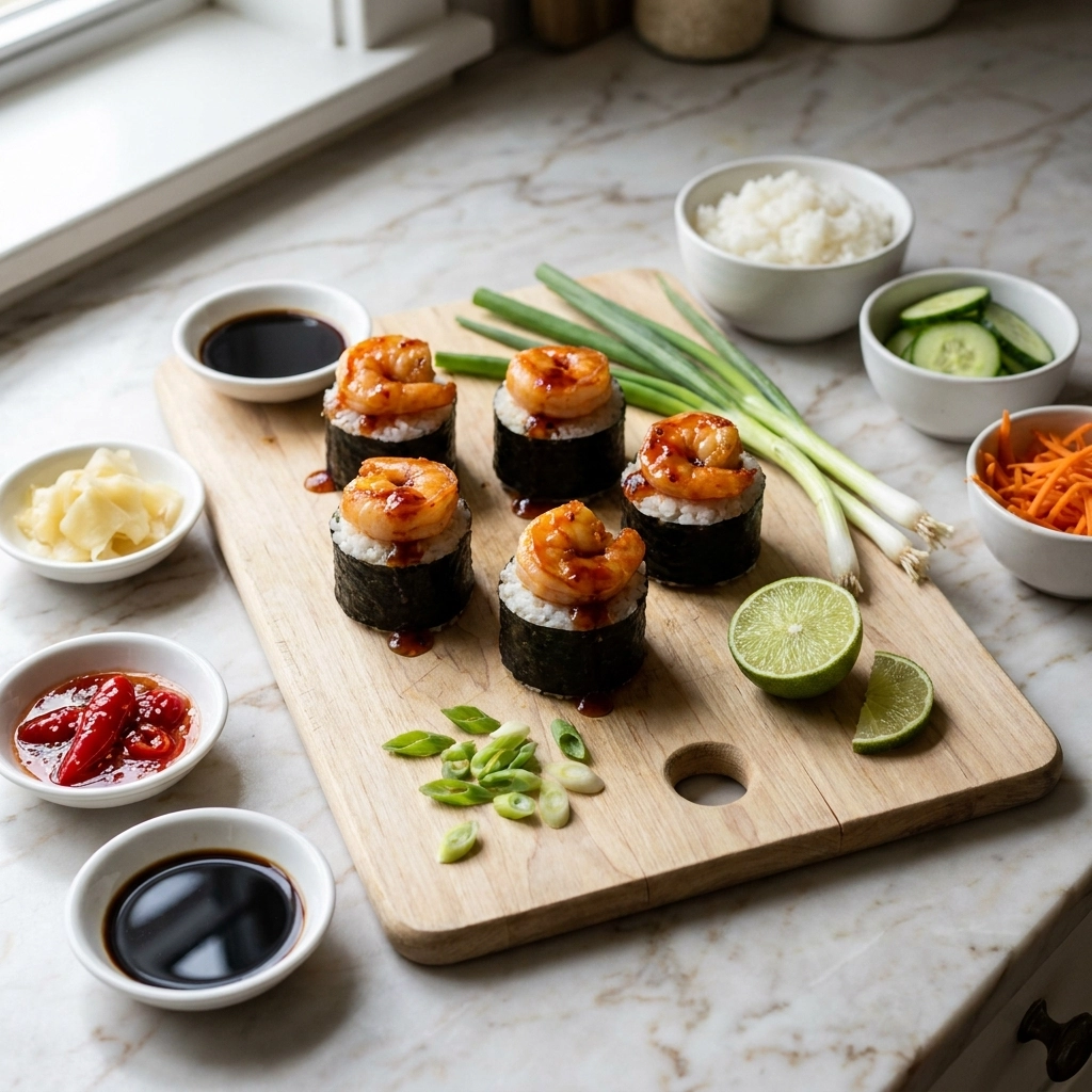 Irresistible Sweet Chili Shrimp Sushi Cups | Easy Shrimp Appetizer Recipe