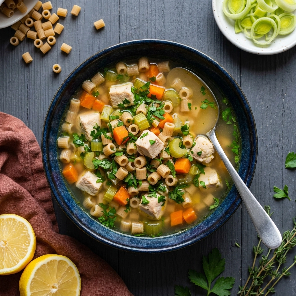 Zesty Greek Chickpea Soup with Lemon (Revithia) | Healthy Mediterranean Diet Soup